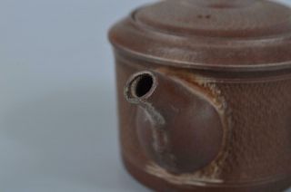 K3152: Japanese Old Banko - ware Brown pottery TEAPOT Kyusu Sencha,  auto 2