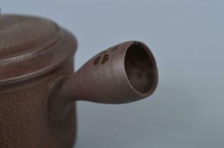 K3152: Japanese Old Banko - ware Brown pottery TEAPOT Kyusu Sencha,  auto 3