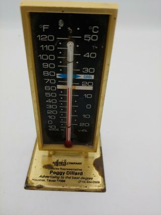 Vintage Advertising Thermometer from Ad Gifts in Houston Texas 4 1/4 