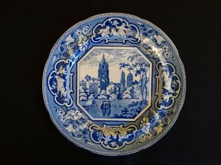 19th C.  Historical Staffordshire Transferware Plate Christ Church,  Oxford