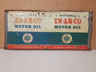 Vintage Nation En - Ar - Co Motor Oil 1 Quart Can Flattened