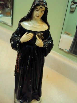 Vintage/antique Nun Christian Religious Statuary Chalkware St.  Rita