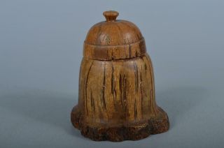 K3524: Japanese Wooden Shapely Tea Caddy Chaire Container Tea Ceremony