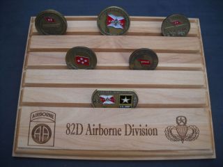 Military Challenge Coin Holder/display 8x10,  82d Airborne