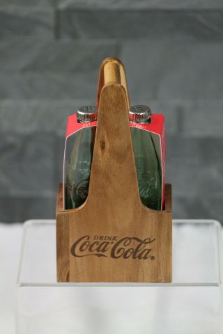 Coca - Cola / Coke Bottle Salt & Pepper Shaker Set With Wooden Crate By Tablecraft