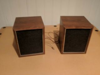 Vintage Pair 1970s Panasonic Bookshelf Wood Cabinet Stereo Speakers Rd - 7672