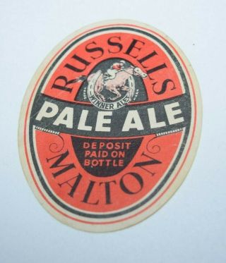 Antique Russells Malton Pale Ale British Beer Label