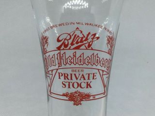 VINTAGE BLATZ OLD HEIDELBERG PRIVATE STOCK BEER Glass Rare 2