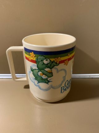 Care Bears Vintage Deka Plastic Kid Cup Mug 8 Oz Rainbow