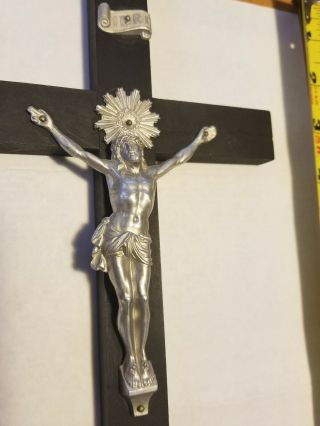 Antique German Wall Crucifix With Skull And Crossbones