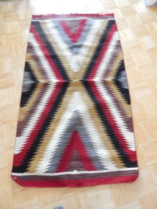 Vintage Large Navajo Indian Eye Dazzler Rug Blanket Weaving 6 Colors