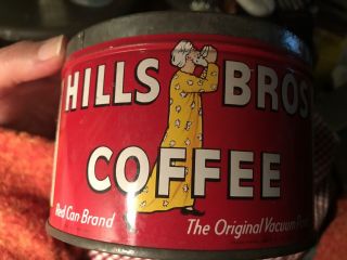 Hills Bros Red Can Brand Coffee Can Tin 1 Lb No Lid