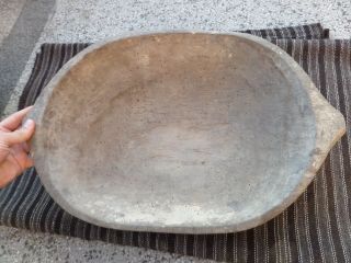 ANTIQUE BIG 19TH CENTURY PRIMITIVE CARVED WOODEN DOUGH BOWL HAND MADE 2