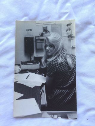 Vintage Photograph Young Woman Office Desk Secretary Black White 22668 Candid