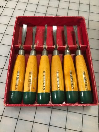 Millers Falls Wood Carving Chisel Tool Set No.  106 Vintage Made In Usa