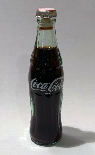 Vintage Mini Coca - Cola Soda Bottle Glass 3 " Liquid - Filled Mini Coke Bottles