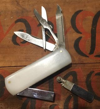 Rare Vintage Stainless Steele Japan Multi Tool Pocket Knife With Lighter