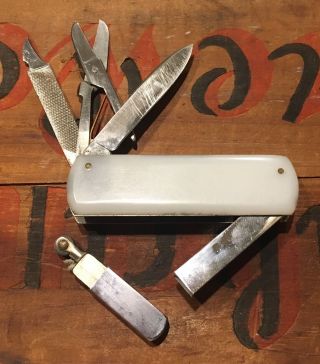 Rare Vintage Stainless Steele Japan multi tool pocket knife with lighter 2