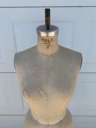 Vintage Wolfe Mannequin Dress Form Model 1972 Size 10 with Cage 2