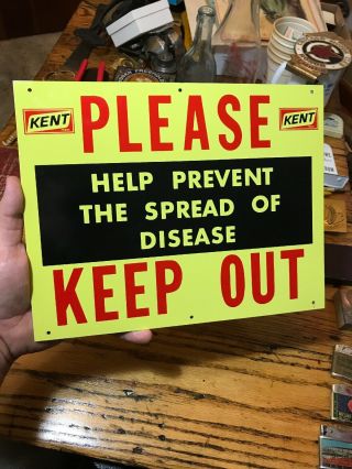 Vintage Kent Feeds Metal Sign 11.  5” X 9” Please Keep Out Signs Farm