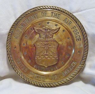 Vintage 11.  25 " U.  S.  Dept Of The Air Force Seal 2 Pce Brass Constructn 11.  25x.  50 "