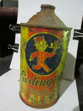 Esslinger Little Man Ale Quart Size Cone Top Beer Can - [read Description] -