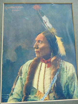 Two Antique Photographic Prints Of Native American Indian Chiefs