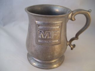 Vintage Rwp Wilton Pewter Mug Stein Usa Tankard Mf Armetale Metal