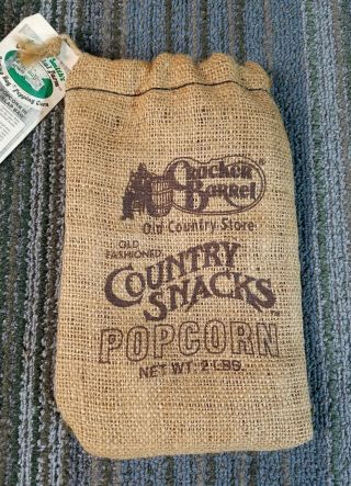 Cracker Barrel Old Country Store Popcorn Burlap Sack Vintage