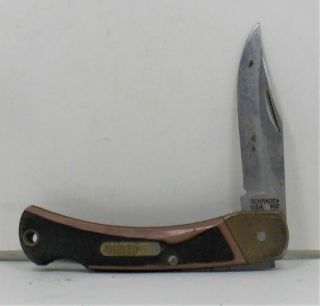 Schrade " Old Timer " Folding Lockblade Knife With Matching Case - Gd.  Cd.  As Found