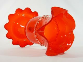 Antique Victorian Style Ruby Glass Centrepiece Centre Piece Bowl Vase Cranberry 3