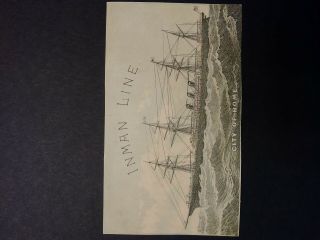 Inman Line City Of Rome,  Ny Vintage Trade Card Stemships