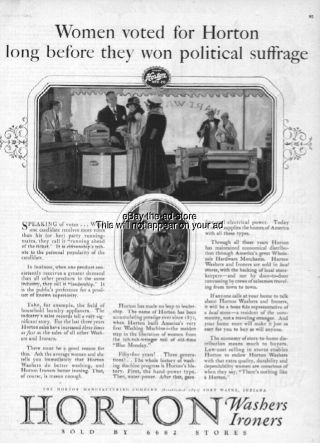 1926 Horton Antique Washing Machine Electric Washer Fort Wayne Indiana Print Ad