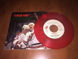 Ken Daneyko Jersey Devils 1988 " Catch Fire " 45 Rpm Record Vinyl Vintage