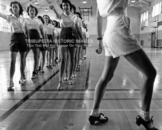 Vintage 1942 8x10 Photo Tap Dancing College Girls Legs Leggy Art