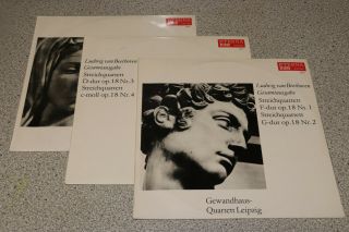 Set Of 3 Eterna Records Beethoven String Quartet Op.  18 Suske Gewandhaus Ed1 Nm