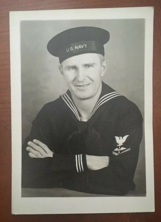 Vintage Photo Navy E3 Sailor Man Male Portrait Military Uniform Loomis San Diego