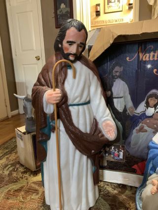 Vintage 1997 - 98 TPI Nativity Joseph Mary w/Jesus Christmas Lighted Blow Mold Box 3