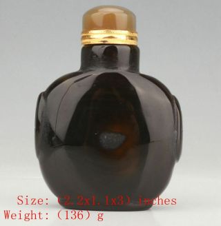 Natural Chinese Agate Snuff Bottle Hand - Polished Christmas Decoration Gifts