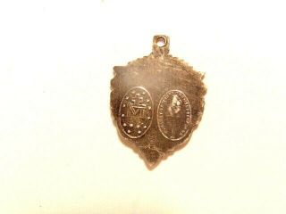 WWII era patriotic Catholic medal in sterling: Sacred Heart of Jesus and Mary 3