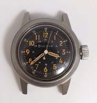 Running Vintage Bulova Us Military Issue 31.  5mm Wrist Watch Type A17a 10bnch W20