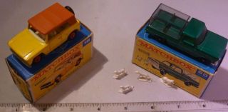 Vintage Lesney Matchbox Boxed Field Car And Keennel Truck With 4 Dogs