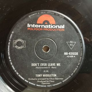 Tony Middleton To The Ends Of The Earth Orig Oz Polydor 45 Northern Soul