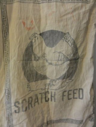 Vintage Chicken Scratch Feed Sack Bag