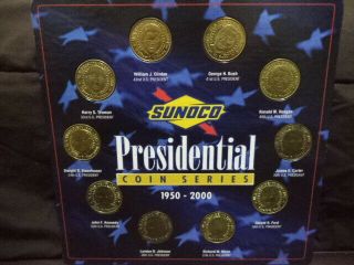 Sunoco Collectible Presidential 10 Gold Coin Series Card 1950 To 2000 President