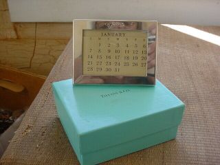 Vintage Tiffany & Co Sterling Silver Framed Perpetual Calendar With Box