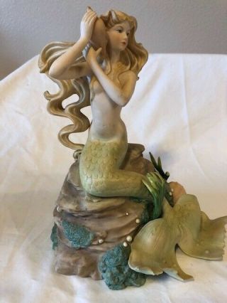 Vintage 1990 Enesco Porcelain Sculpture Ebbtide Mermaid Ebbtide Desig