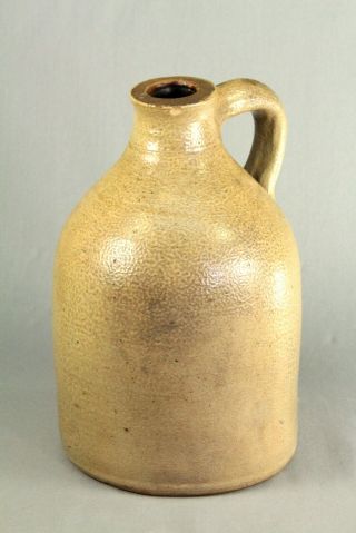 Antique 1800 ' s Stoneware Crock Jug Salt Glazed England Beige 9.  5 