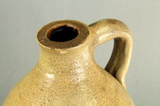 Antique 1800 ' s Stoneware Crock Jug Salt Glazed England Beige 9.  5 