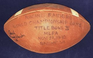 Vintage 1992 Racine Raiders Minor Lg Title Game Ball Trophy Football Wisconsin